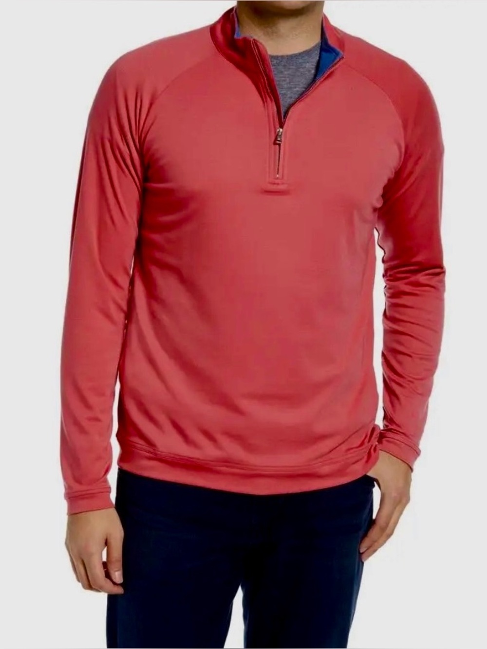 Peter Millar Crown Crafted Bullseye Precision Wool Blend Quarter-Zip XXL Coral